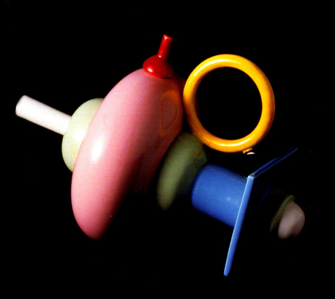 M. Zanini, teiera “Colorado”, ceramica 1983, Memphis, Produzione ceramiche Flavia, Montelupo